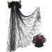 E-More Halloween Headband with Black Lace Veil Elastic Rose Flower Hair Band Black Roses Mesh Lace Hair Accessories Halloween Ghost Bride Party Headdress for Girls Ladies Women - Buy Online on SooperMarket.com