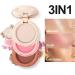 RoseFlower 3-in-1 Highlighting Blush & Contour Palette | Portable Concealer Set for All Skin Types | Makeup Gift for Girls & Women - Buy Online on SooperMarket.com