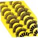 50 Pairs Fluffy Natural Fake Eyelashes - Realistic Full Strip Lashes for Women | Bulk Makeup Tools - Buy Online on SooperMarket.com