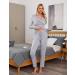 Irdcomps Women's Maternity Pyjamas Set - Cotton Nursing Nightwear PJ Set for Breastfeeding, Long Sleeve Sleepwear, Pregnancy Hospital Home - M Grey - Buy Online on SooperMarket.com