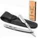 MARKHOR Cut Throat Razor Kit Stainless Steel Straight Razor - Professional Barber Razor Premium Quality Straight Edge Razor Moustache & Beard Shaving Razor Single Blade Razor Polish Stainless Steel