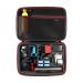 HSU Large Carrying Case for GoPro Hero 11, 10, 9, Hero 8, 7 Black,HERO6,5,4,+LCD, Black, Silver, 3+, 3, 2 and Accessories with Fully Customizable Interior Carry Handle and Carabiner Loop Red