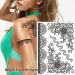 Black Henna Temporary Tattoo Stickers - Lace Pattern Body Art Design for Women - Waterproof and Sexy Mandala Flower Fake Tattoos - 6 Sheets - Buy Online on SooperMarket.com