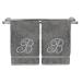Monogrammed Hand Towel, Personalized Gift, 16 x 30 Inches - Set of 2 - Silver Embroidered Towel - Extra Absorbent 100% Turkish Cotton- Soft Terry Finish - for Bathroom, Kitchen and Spa- Script B Gray Initial B Gray