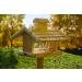 Dobar 21277E Large Bird Feeder Solid Wood Bird House with Shingle Roof Premium Bird Feeding Station for Container Montage 38x38x30 cm - Buy Online on SooperMarket.com