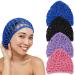 4 PCS Crochet Hair Net - Rayon Cover Hair Wraps for Women Sleeping - Crochet Cap Snoods for Long Hair Net Plopping - Multicolor Crochet Accessories Hair Nets for Women with Long, Short or Curly Hair