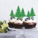 Rsstarxi 24 Pack Glitter Christmas Tree Cupcake Toppers 3 Designs Watercolor Assorted Xmas Green Cupcake Toothpicks for Christmas Winter Holiday Baby Shower Party Cake Decorations Design 20 - Buy Online on SooperMarket.com