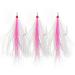 Bucktail Teasers Fishing Hook Fluke Rig Saltwater Fishing jig Fishing Plugs Lures 6pcs by Shaddock Fishing Pink/White