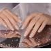 DANNI & TONI 28 Stickers Cat Eyes Semi Cured Gel Nail Polish Strips Gel Nail Stickers (Crystal Haze) Salon-Quality Gel Nail Polish Strips Manicure Stickers Set-Cat's Eye French Tip