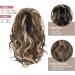 REECHO 10 Inch Short Curly Ponytail Extension Claw Clip Synthetic Hairpiece - Light Brown with Highlights - Buy Online on SooperMarket.com