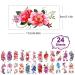 PHOGARY 24pc Women Temporary Tattoos - Large Flowers, Bright Colors, Waterproof Body Art Stickers - Buy Online on SooperMarket.com