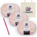 Lomaire Chunky Yarn Blanket Crochet Kit  3.3LB/900 Yards Chenille Yarn for Crocheting & Knitting, 8mm Crochet Hook, & Cotton Tote Bag  Knitting & Crochet Supplies Pink Coffee Mushroom