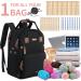 Black Crochet Bag with USB Charging Port - Large Yarn Storage Tote for Knitting & Crochet Projects - Fits 15.6 inch Laptop - Buy Online on SooperMarket.com