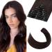 Brown Clip in Hair Extensions Real Human Hair 16 Inch 65g Hair Extensions Clip in 8 Pieces Clip in Hair Extensions