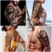Yazhiji Large Flowers Skull Waterproof Temporary Tattoos - Realistic Tiger Wolf Bird Designs for Women, Girls, Kids & Adults - Buy Online on SooperMarket.com
