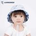 LANGZHEN Baby Girls Beach Sun Hat | Adjustable Wide Brim Toddler Kids Hat with Chin Strap | Whale+Blue Fish Design | 1-2 Years - Buy Online on SooperMarket.com