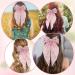 Andibro Pink French Bow Hair Clip Flower Pattern Ribbon Bow Hairpins Long Tail Big Bow Barrettes Soft Silky Satin Hairclips 90's Aesthetic Hair Accessories Decor with Metal Clip for Women - Buy Online on SooperMarket.com