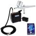 Master Airbrush Multi-Purpose Airbrushing System Kit with Portable Mini Air Compressor - Gravity Feed Dual-Action Airbrush  Hose  How-to-Airbrush Guide Booklet - Hobby  Craft  Cake Decorating  Tattoo Black