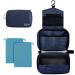 Cooja Wash Bag Hanging Toiletry Bag Men Women Travel Washbag with Hook & Handle 1 Toilet Bag + 2 Drawstring Bag Dark Blue
