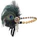 BABEYOND 1920s Feather Headband Peacock Feather Headpiece Vintage 1920s Flapper Headband Feather Crystal Headband Great Gatsby Costume Accessories Roaring 20's Accessories (Black) - Buy Online on SooperMarket.com