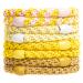 AXEN 8PCS Elastic Hair Tie for Women Girls Cotton Bands Soft Woven Ponytail Holders for Thick Hair and Curly Hair Yellow Series