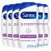Sanex Nourishing & Gentle 2-in-1 Shampoo and Conditioner 250 ml Pack of 6 Dermatologically Tested Natural Extracts to Nourish & Soften Hair (6 x 250 ml) Shampoo/Conditioner