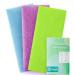 3 Pieces Exfoliating Washcloth Shower Towel African Net Sponge Japanese Wash Cloth Face Exfoliating Sponge Loofah Exfoliating Body Scrubber for Body Exfoliation (Purple Blue Green)