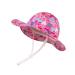 LANGZHEN Beach Sun Protection Hat for Baby Girls Adjustable Toddler Kids Hat Wide Brim Summer Play Hat with Chin Strap Love 6-12 Months