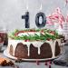 10th Birthday 3D Diamond Number Candle - Black Cake Topper for Family Baking & Theme Party - Buy Online on SooperMarket.com