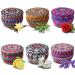 VETOUR Candles Gifts for Women Scented Candles Set Natural Soy Wax Aromatic Candles 6 Tins 2.5oz Portable Travel Jar Candles for Air Cleaning Bath Yoga Stress Relief Gifts Retro 6pc