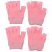 Beaupretty 2 pair of gel gloves Moisturizing gloves Half finger glove Hand-cracked gloves Lotion spa glove dry hands dive Miss leather gloves pink