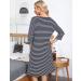 Marvmys Maternity Nightdress - 3/4 Sleeves Nursing Nightgown for Breastfeeding - V Neck Pajama Loungewear in Navy Blue - Buy Online on SooperMarket.com
