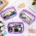 12-Piece Clear PVC Zippered Cosmetics Bag Set - Waterproof Toiletry Carry Pouch for Makeup - Purple Medium - Buy Online on SooperMarket.com