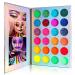 DE'LANCI Neon Eyeshadow Palette,Glow in the Dark Eyeshadow Makeup,Neon Pigment Blacklight UV Makeup Pallet,Matte and Glitter Eye shadows for Halloween