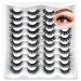 20 Pairs Short Mink Lashes Natural Look  3D Wispy 12-18mm Cat-Eye Faux Mink Lashes Fluffy  4 Styles Mixed Natural Wispy False Eyelashes Pack by Heracks (F-01) 20 Pair (Pack of 1) Fluffy Lashes-A