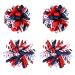 4th of July Korker Hair Bow Clips Girls Patriotic Curly Corker Cheer Pompom Loopy Bow Alligator Barrettes Red White Blue Stars Stripes Ribbon Accessories Kids Xmas Gift Patriotic Bow
