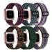 [6 Pack] Stretchy Bands Compatible with Fitbit Versa 2 Bands for Women Men, Adjustable Elastic Replacement Wristband for Fitbit Versa 2 / Fitbit Versa / Fitbit Versa Lite / Fitbit Versa SE Red & Blue & Green & Colorful & L…