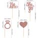 Unimall 48PC Rose Gold Glitter Cupcake Toppers | Diamond Ring & Heart Cake Picks for Weddings Engagements & Bachelorette Parties - Multi-Color Decorations - Buy Online on SooperMarket.com