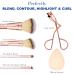 Expressions 6pc Rose Gold Makeup Brush Set with Eyelash Curler & Beauty Blender | Premium Cosmetic Brushes for Contouring & Highlighting - International Shipping Available - Buy Online on SooperMarket.com