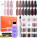 Lavender Violets Acrylic Powder and Liquid Set 12 Skin Tone Nude Colors Acrylic Powder and Professional Monomer Liquid Set with Acrylic Nail Brush Nail Forms for Home DIY N966A Chocolate Kisses