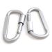 2 Set Karabiner D-shape 6mm made of robust aluminum matt with thread lock (screw cap) carabiner hooks important for all purposes: this carabiner is not suitable for climbing!- brand wholeoo