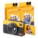 KODAK Mini Shot 2 Retro 4PASS 2-in-1 Instant Digital Camera and Photo Printer (2.1x3.4 inches) + 68 Sheets Bundle, Yellow Printer + 68 Sheets Yellow