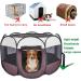 Ztinng Portable Pet Playpen with Shade Cover & Pee Pads | Indoor/Outdoor Foldable Design | Includes Carrying Case | Brown L(45x45x24) - Buy Online on SooperMarket.com