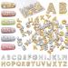 52 Pieces Letters Nail Stud Stickers Alloy Rhinestone Letter Charms 3D Capital Letters Nail Studs Alphabet Nail Charms English Nail Decoration for Women Girls Nail Accessories Salon (Delicate Style)