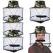 4 Pcs Camouflage Beekeeping Beekeeper Anti-Mosquito Bee Bug Insect Fly Mask Cap Hat with Head Net Mesh Face Protection Outdoor Fishing Equipment