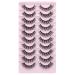 Wiwoseo Cat Eyes D Curly Faux Mink Lashes - 10 Pairs Natural Wispy 17MM Volume - Buy Online on SooperMarket.com