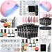 Modelones Poly Nail Gel Kit 8 Colors with 48W LED Nail Lamp Nail Extension Gel with Complete Poly Nail Art Tools Professional Starter Manicure Nail Kit Varieties of Nail Art Supplies Rhinestone Glitters Sequins Gift for Wo