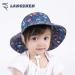 LANGZHEN Baby Girls Beach Sun Hat with Chin Strap | Wide Brim Toddler Kids Play Hat | Undersea World Navy | 1-2 Years - Buy Online on SooperMarket.com