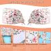 6-Piece Women's Scrub Caps with Buttons - Adjustable Bouffant Hats in Multicolored Floral Pattern - Buy Online on SooperMarket.com