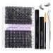WENDY Lash Extension Kit Lash Clusters Kit D Curl Cluster Lashes 40+50D Individual Lashes with Lash Bond and Seal Lash Applicator Lash Glue Remover Brush Eyelash Clusters(40/50P-D Kit 16-20mm) 284 Piece Set 40D+50D Kit